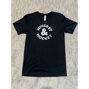 Whiskey & Hockey Black Canvas Tshirt Women's Small